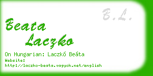 beata laczko business card