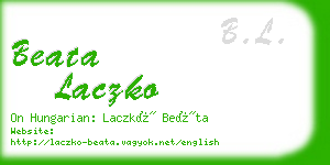 beata laczko business card